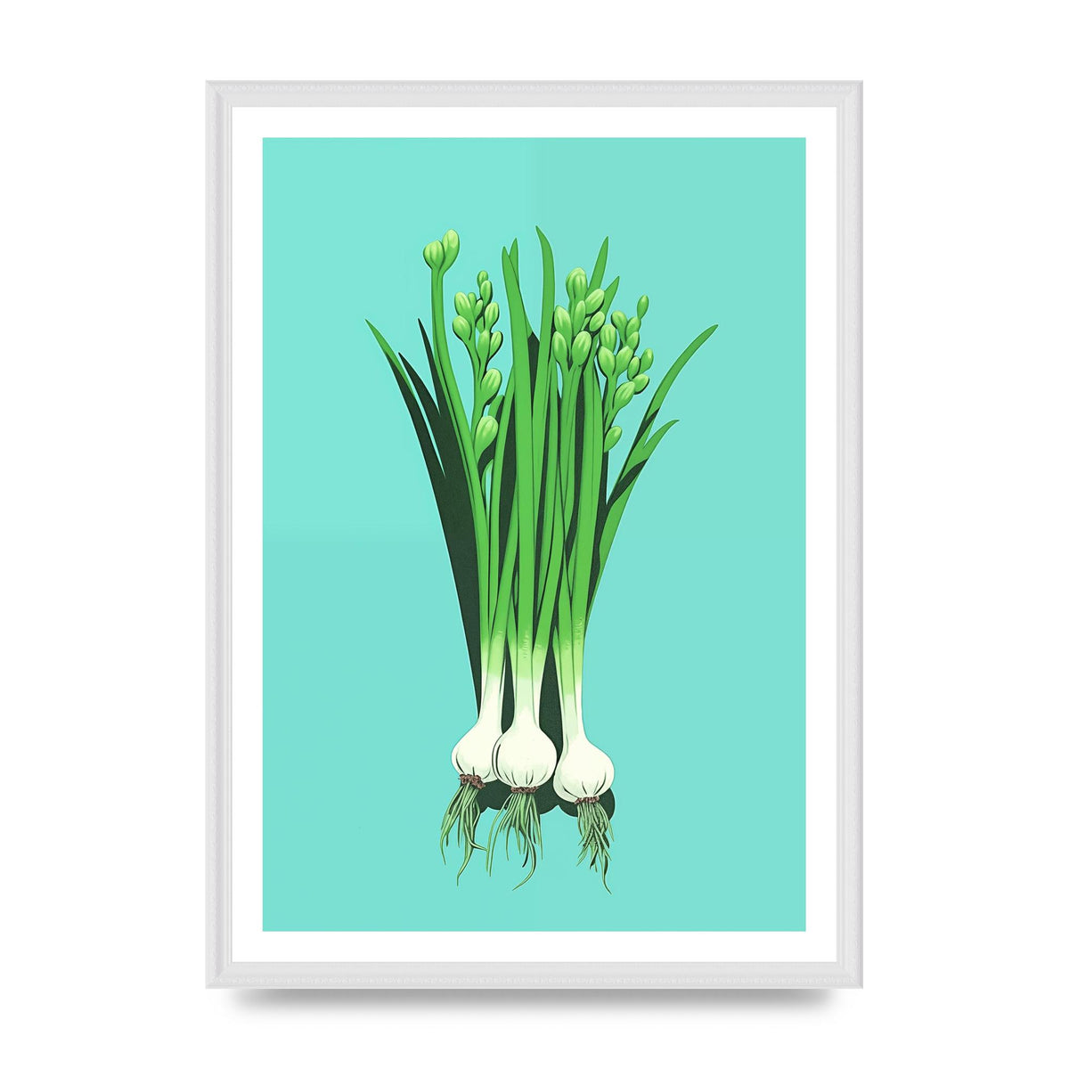 Spring Onions in Minimalist Art