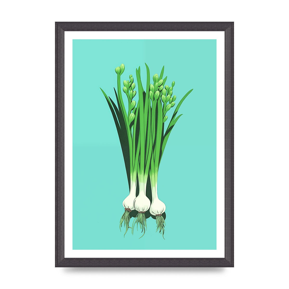 Spring Onions in Minimalist Art