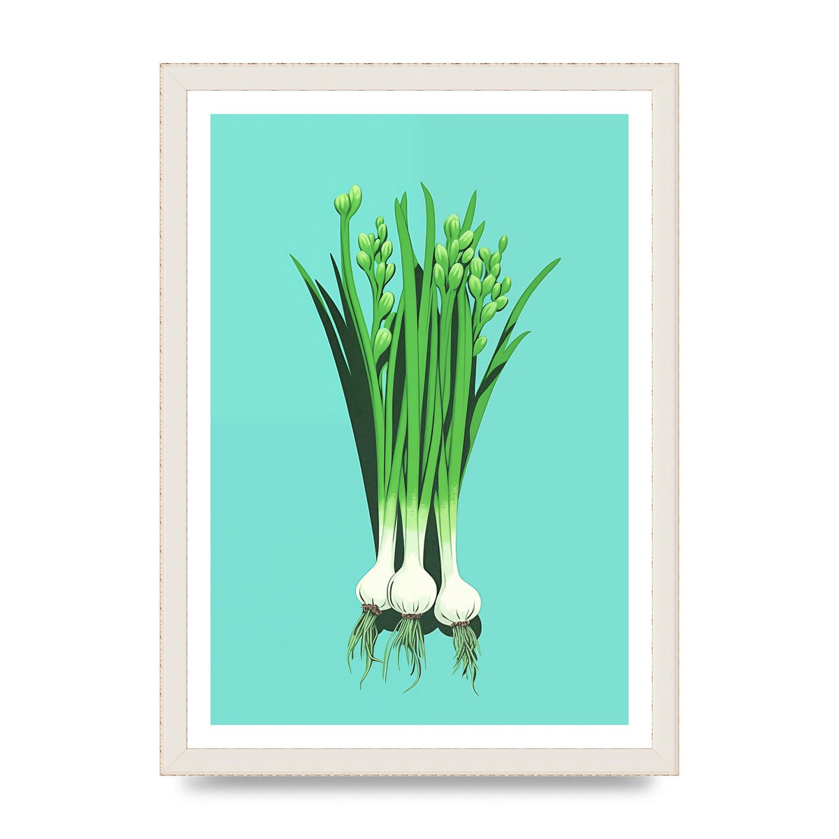 Spring Onions in Minimalist Art