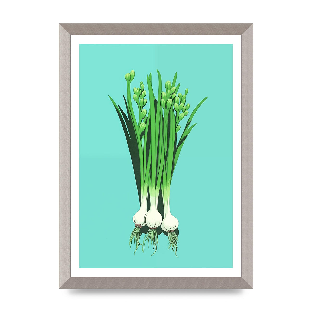 Spring Onions in Minimalist Art