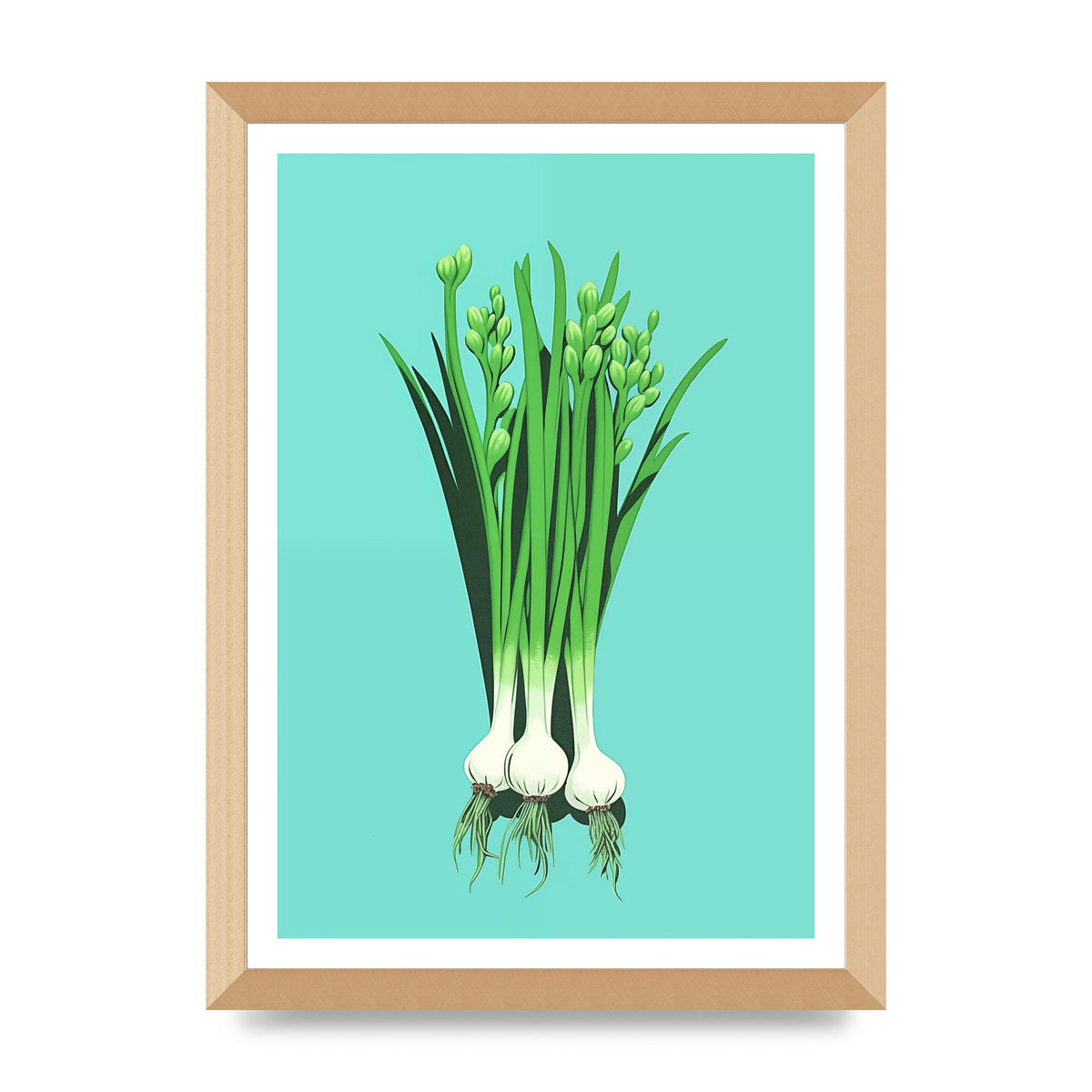 Spring Onions in Minimalist Art