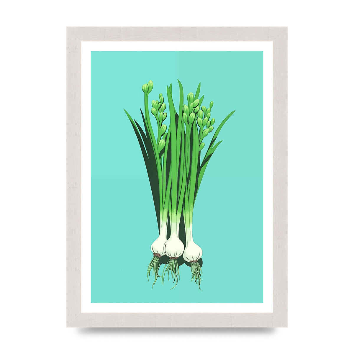 Spring Onions in Minimalist Art