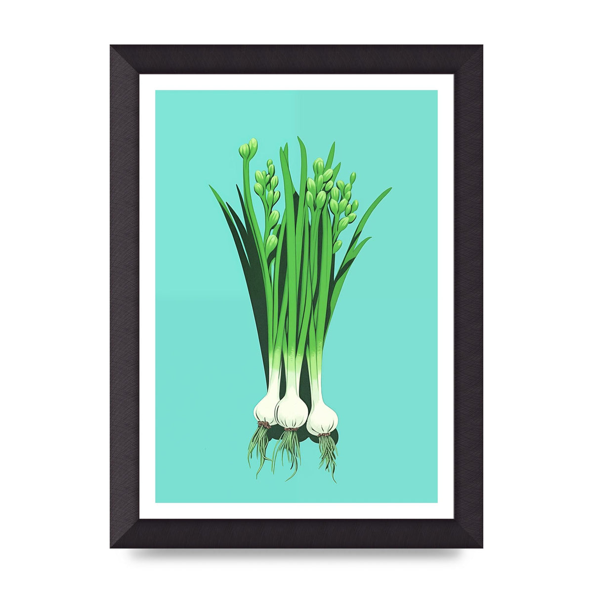 Spring Onions in Minimalist Art