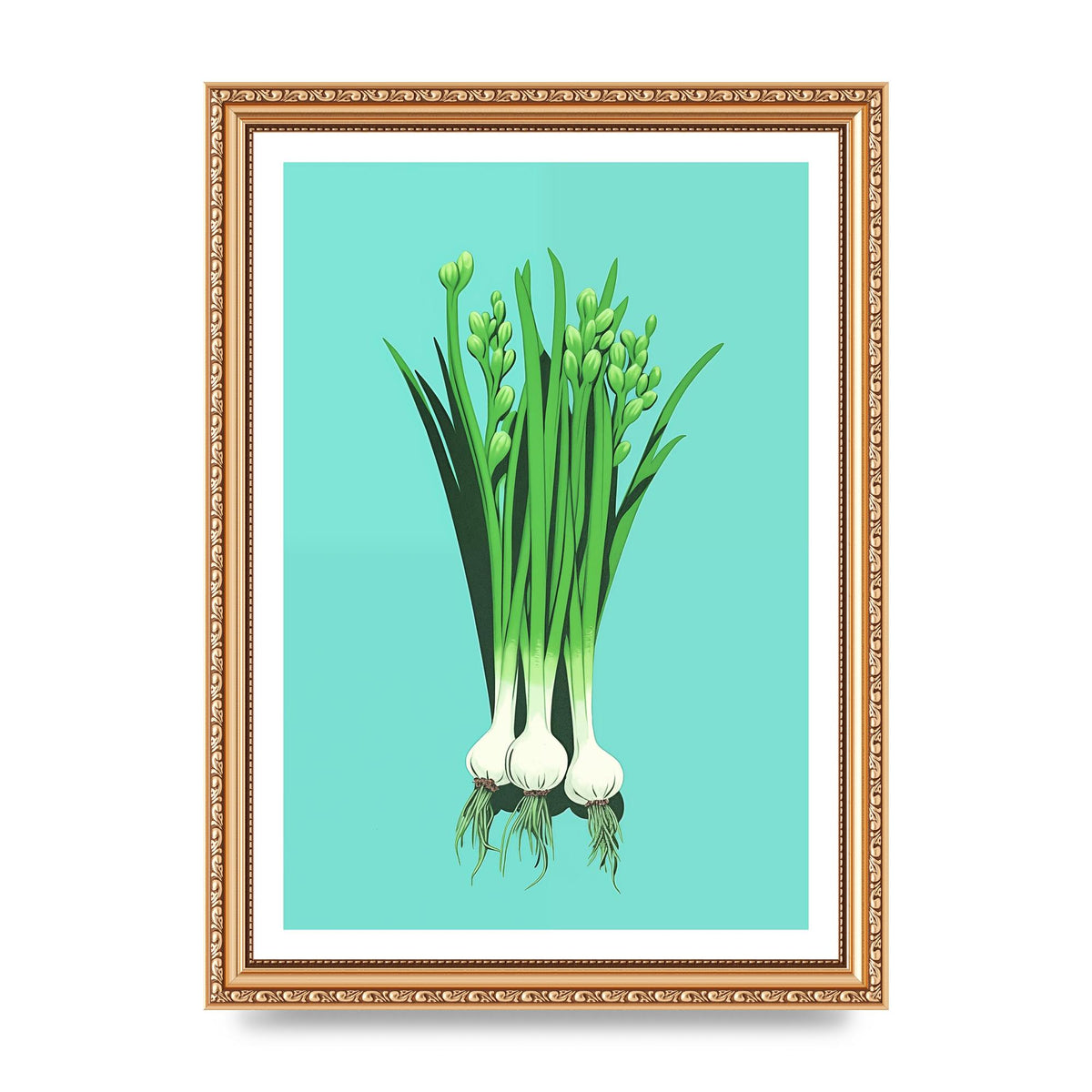 Spring Onions in Minimalist Art