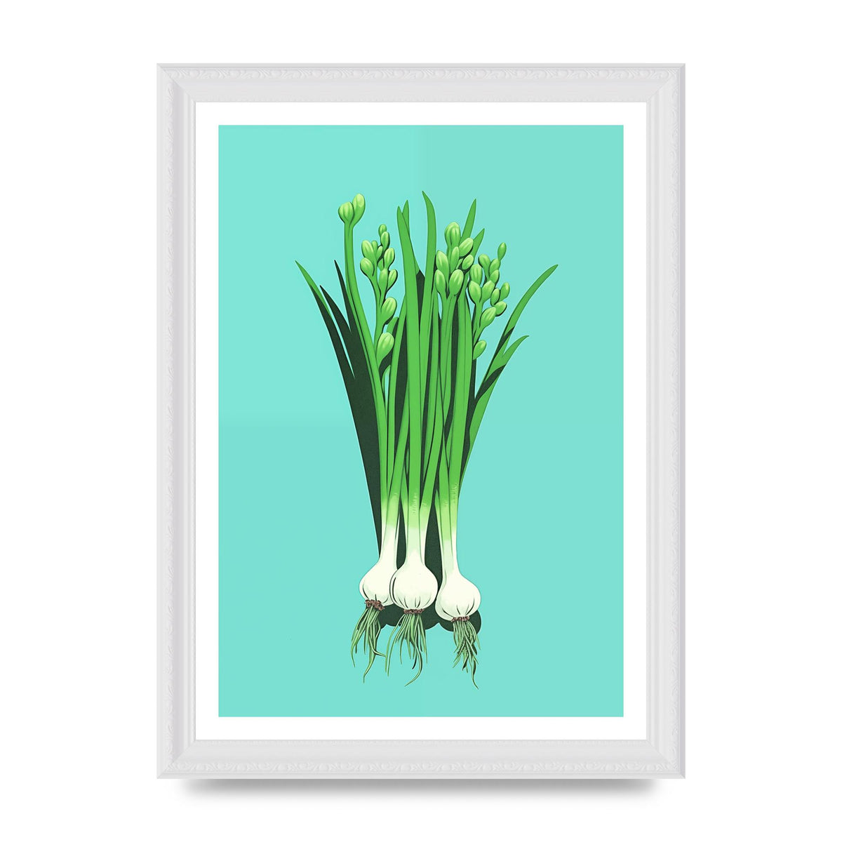 Spring Onions in Minimalist Art
