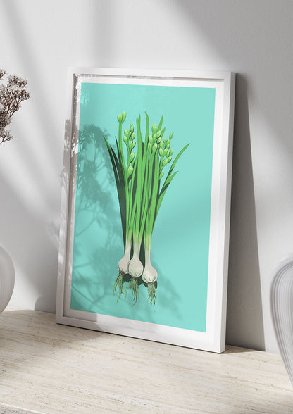 Spring Onions in Minimalist Art