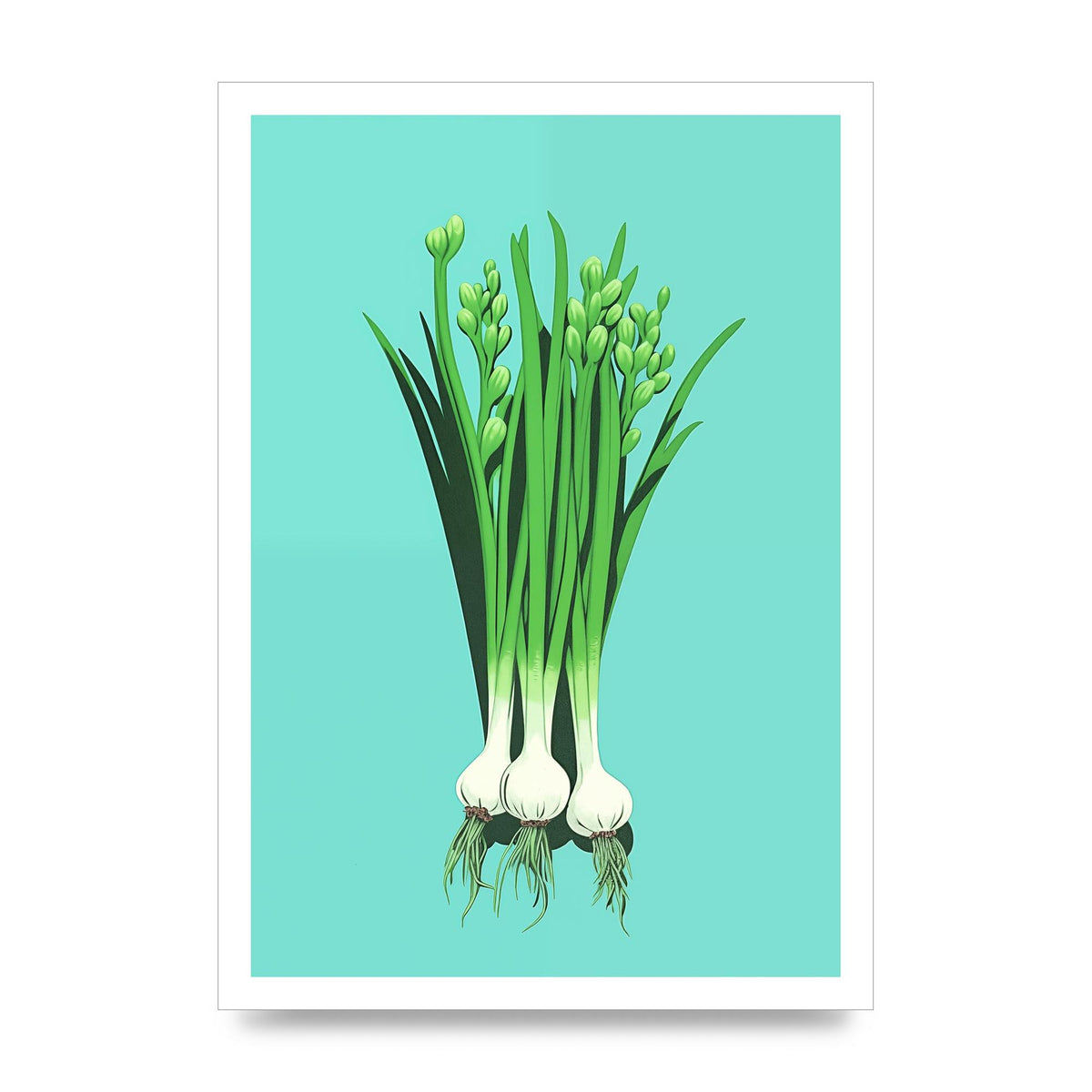Spring Onions in Minimalist Art