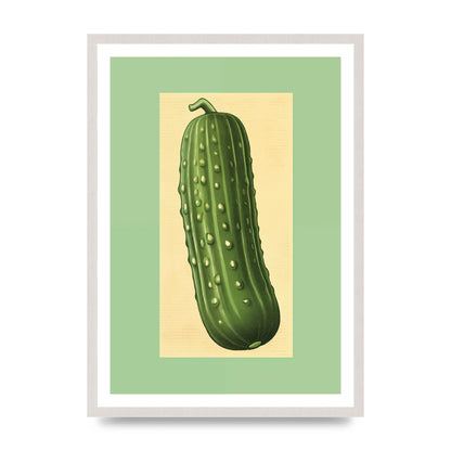 Crisp Textured Green Cucumber Risograph