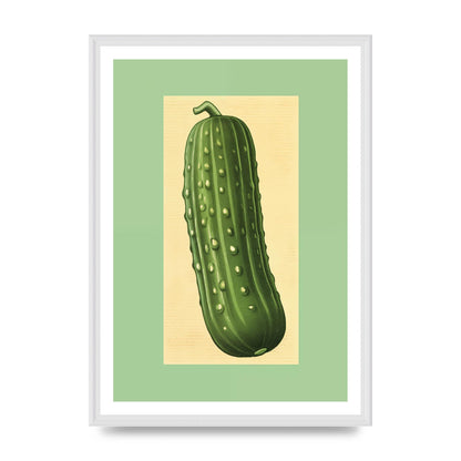 Crisp Textured Green Cucumber Risograph