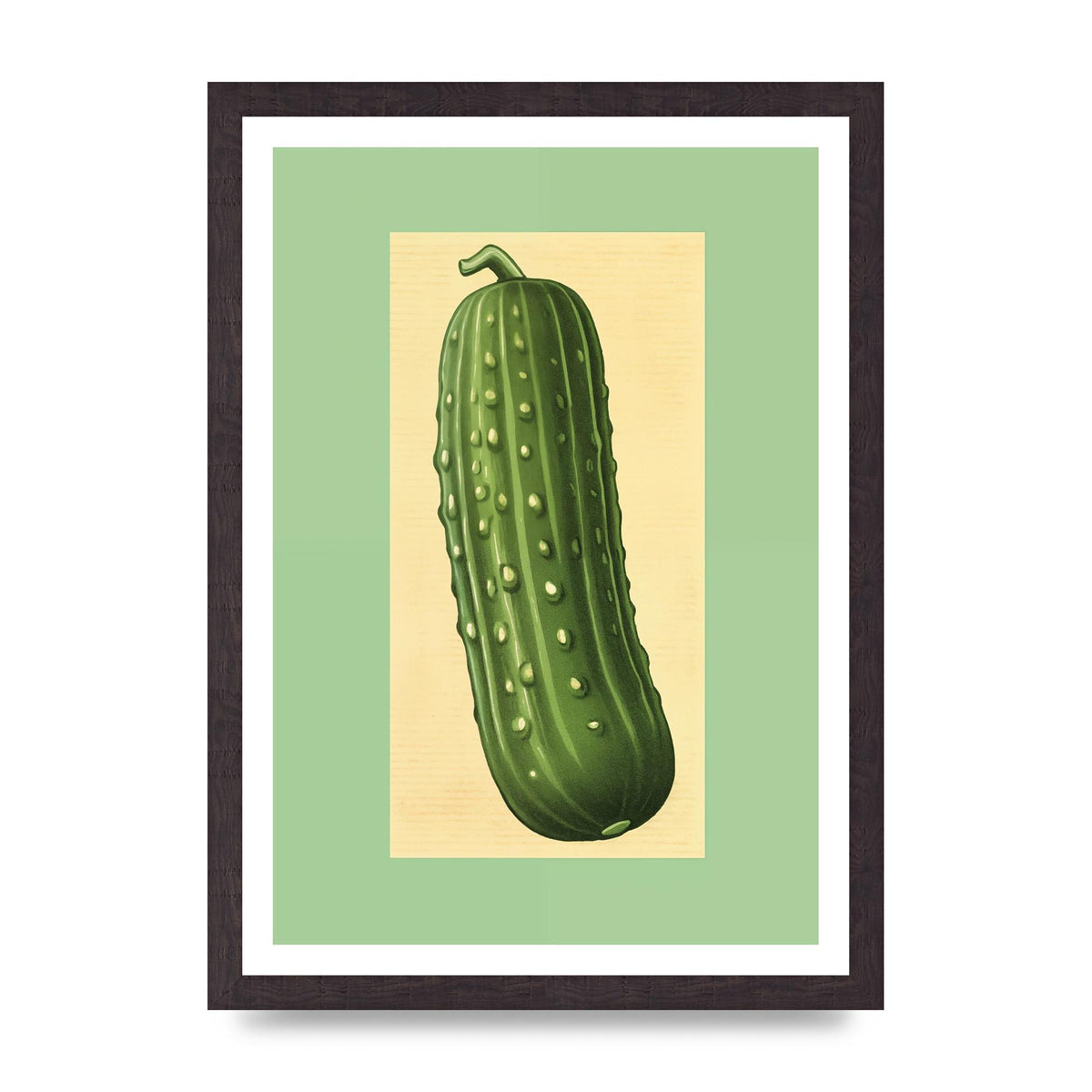 Crisp Textured Green Cucumber Risograph