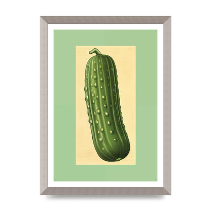 Crisp Textured Green Cucumber Risograph