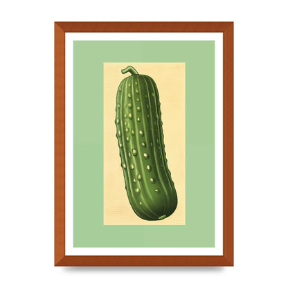 Crisp Textured Green Cucumber Risograph