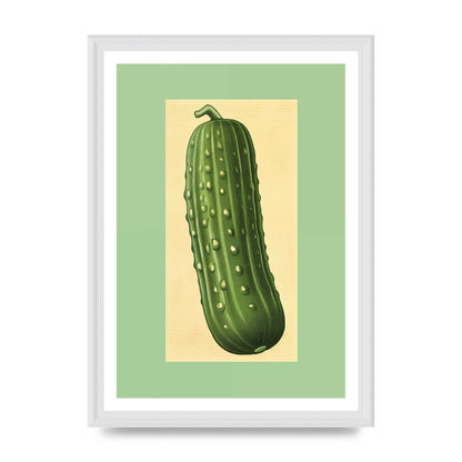 Crisp Textured Green Cucumber Risograph