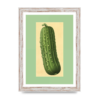 Crisp Textured Green Cucumber Risograph