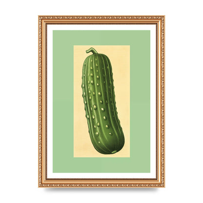 Crisp Textured Green Cucumber Risograph