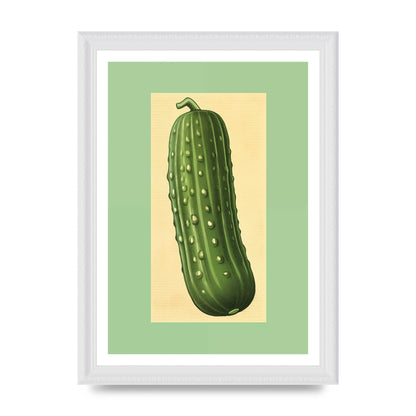 Crisp Textured Green Cucumber Risograph