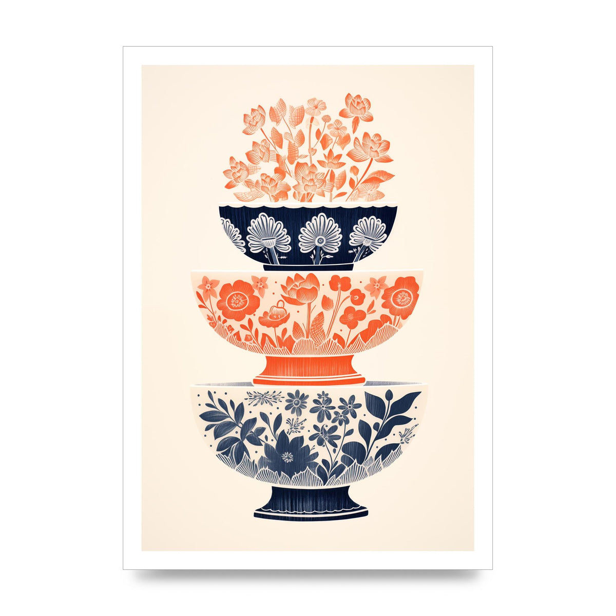 Floral Patterns and Vibrant Risograph Cups