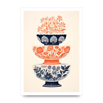 Floral Patterns and Vibrant Risograph Cups