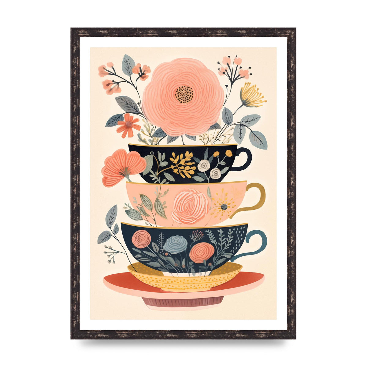 Elegance in Three Stacked Teacups