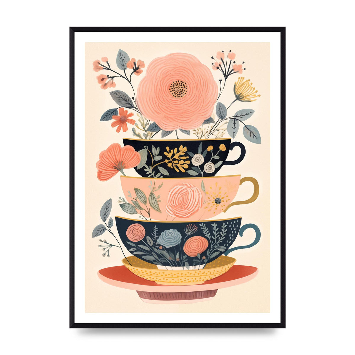 Elegance in Three Stacked Teacups