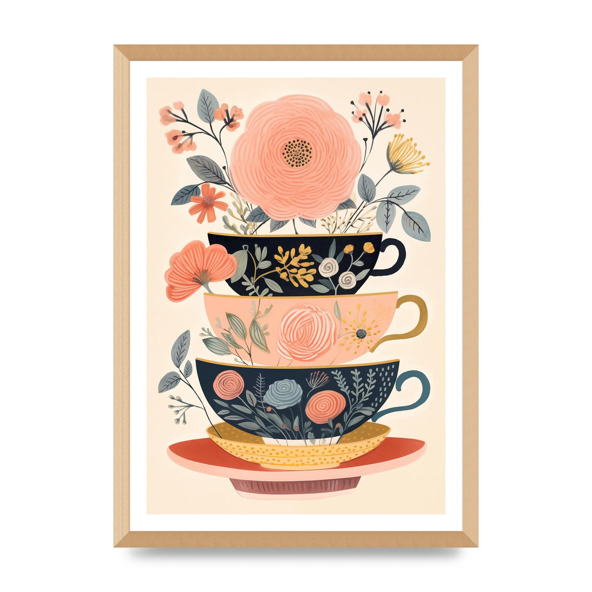 Elegance in Three Stacked Teacups