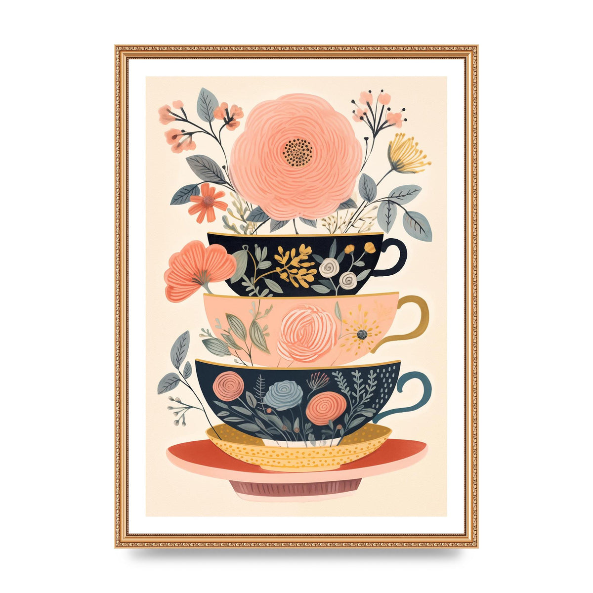 Elegance in Three Stacked Teacups