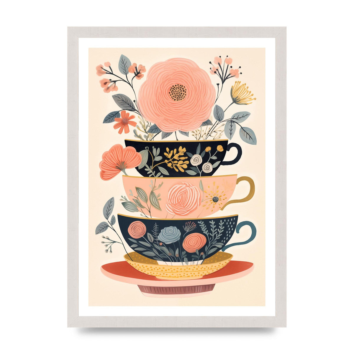 Elegance in Three Stacked Teacups