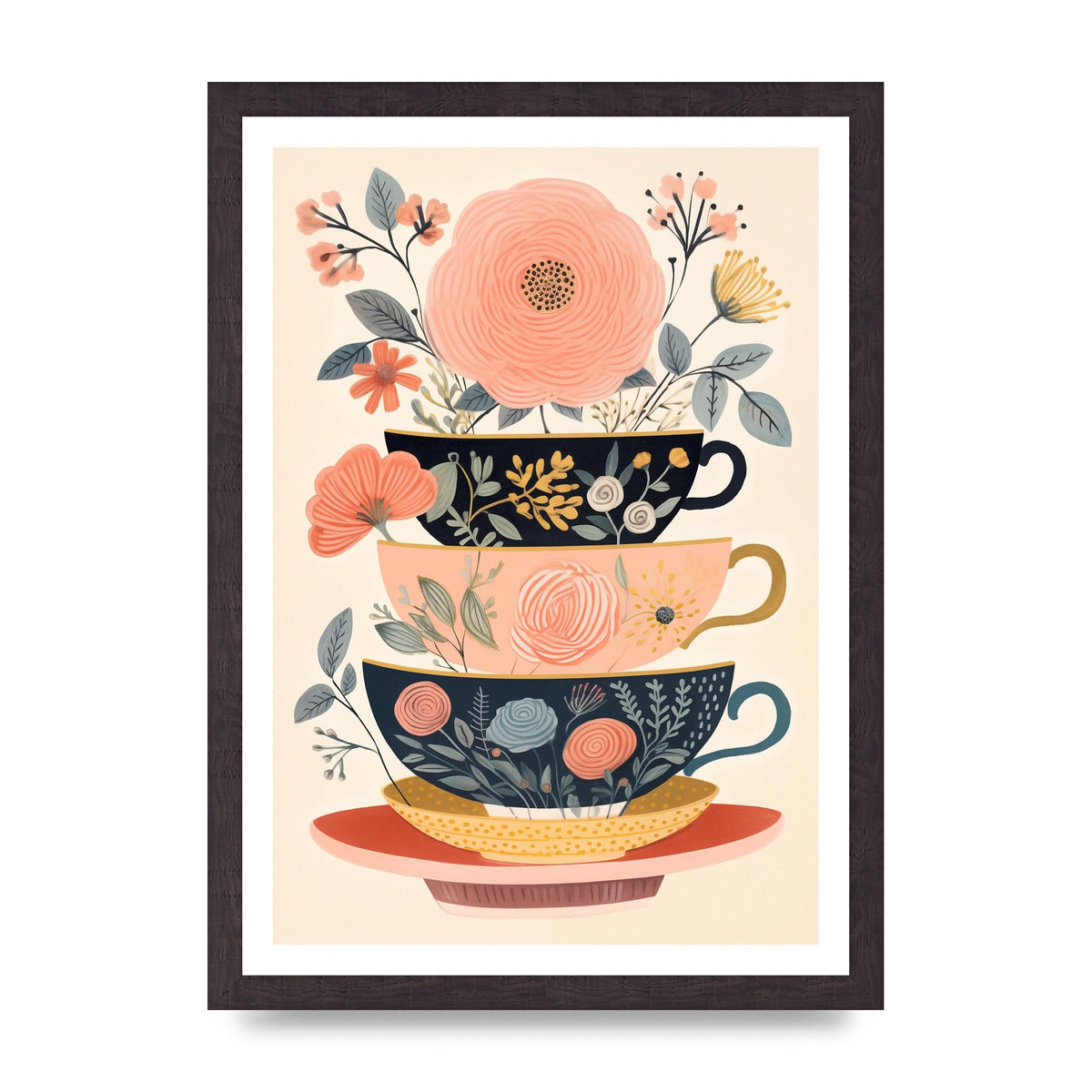 Elegance in Three Stacked Teacups