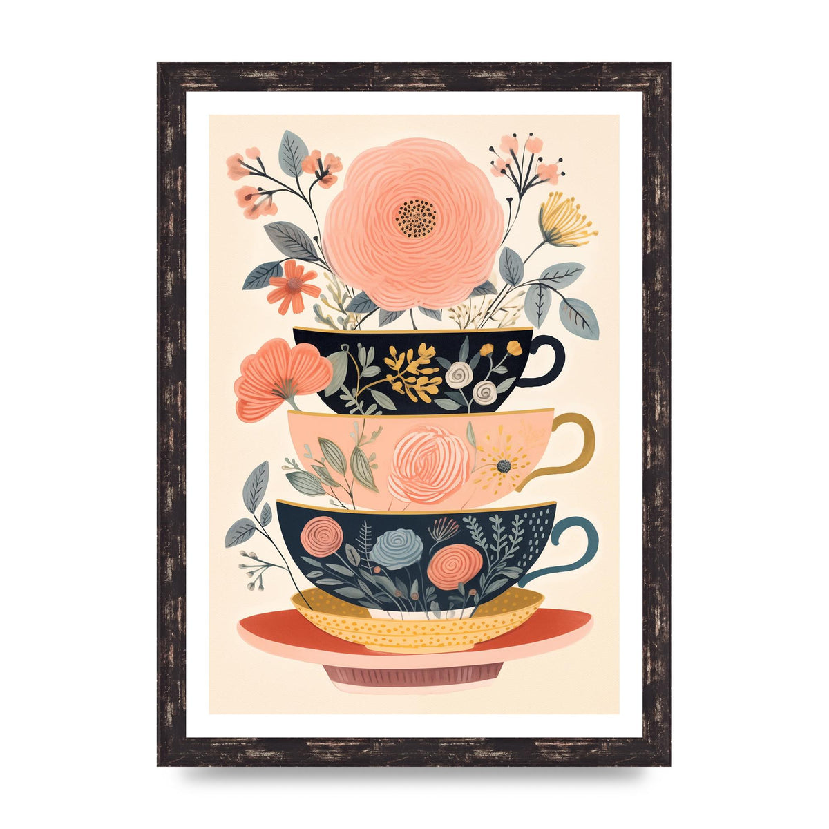 Elegance in Three Stacked Teacups