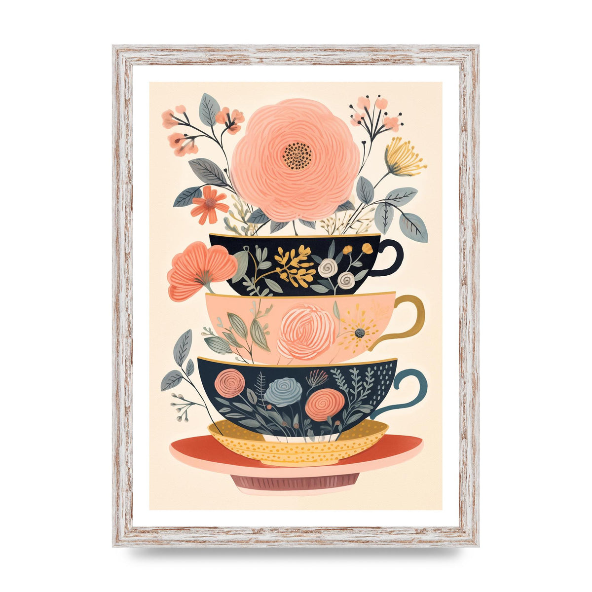 Elegance in Three Stacked Teacups