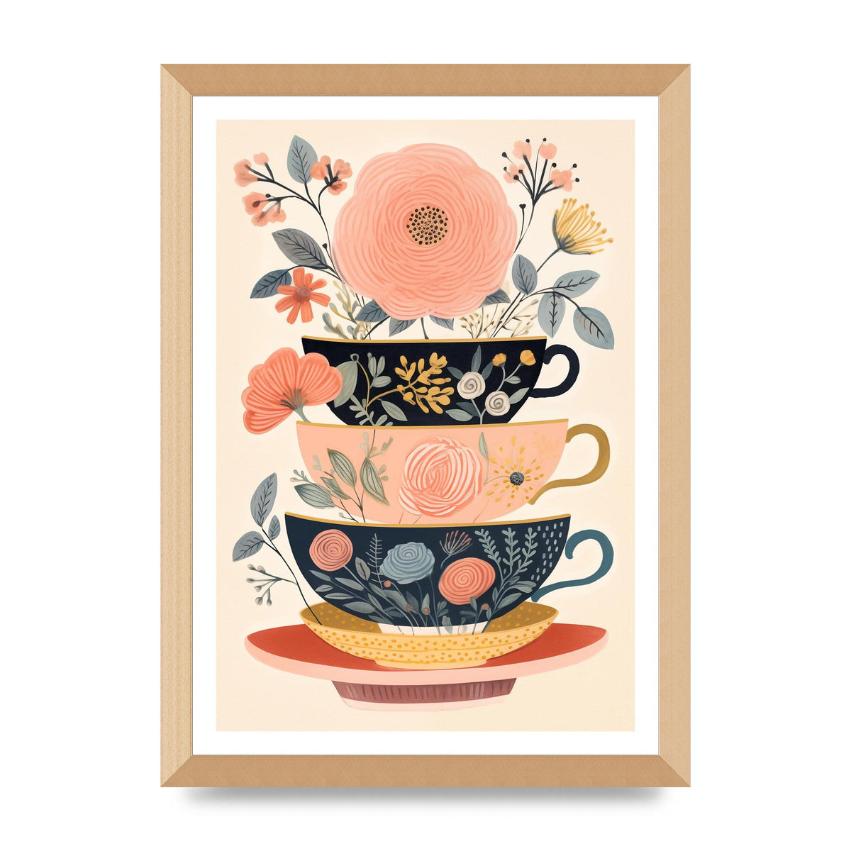 Elegance in Three Stacked Teacups