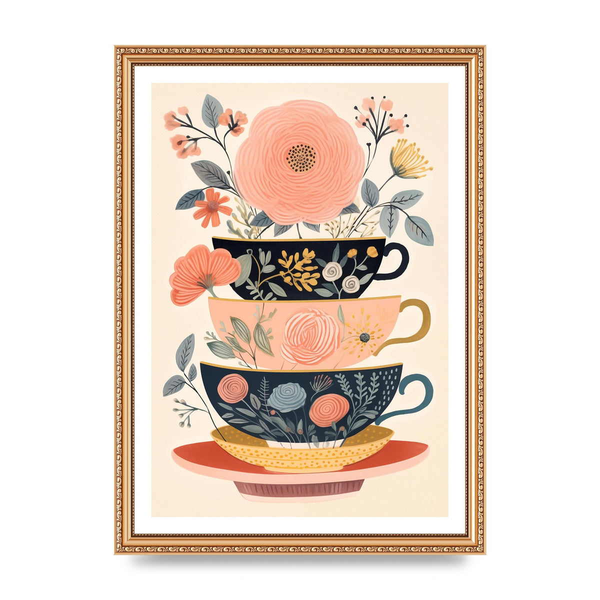 Elegance in Three Stacked Teacups