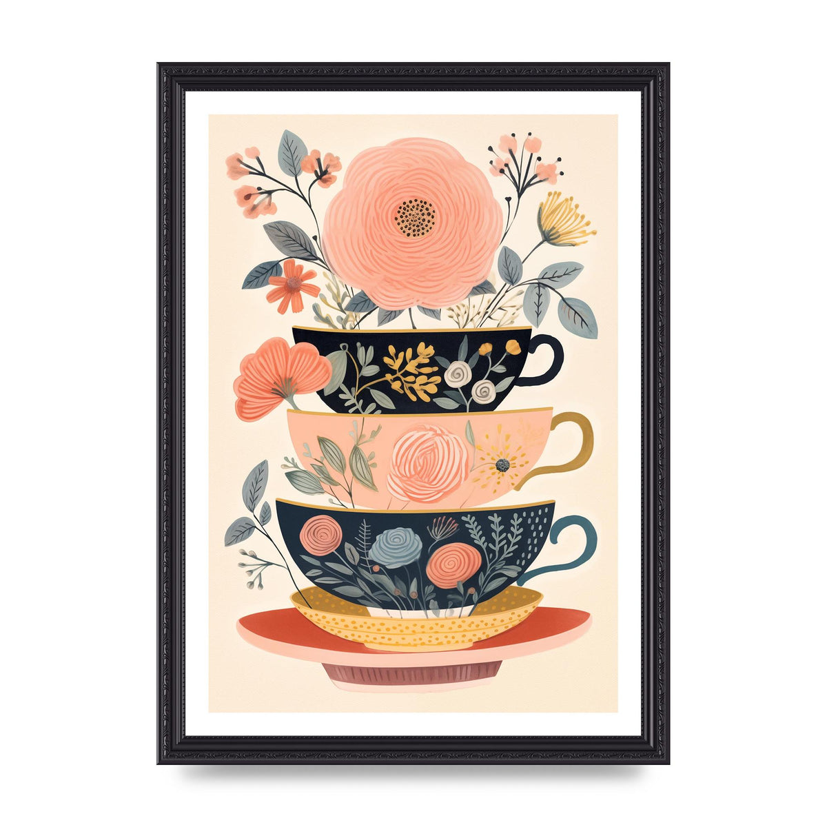 Elegance in Three Stacked Teacups