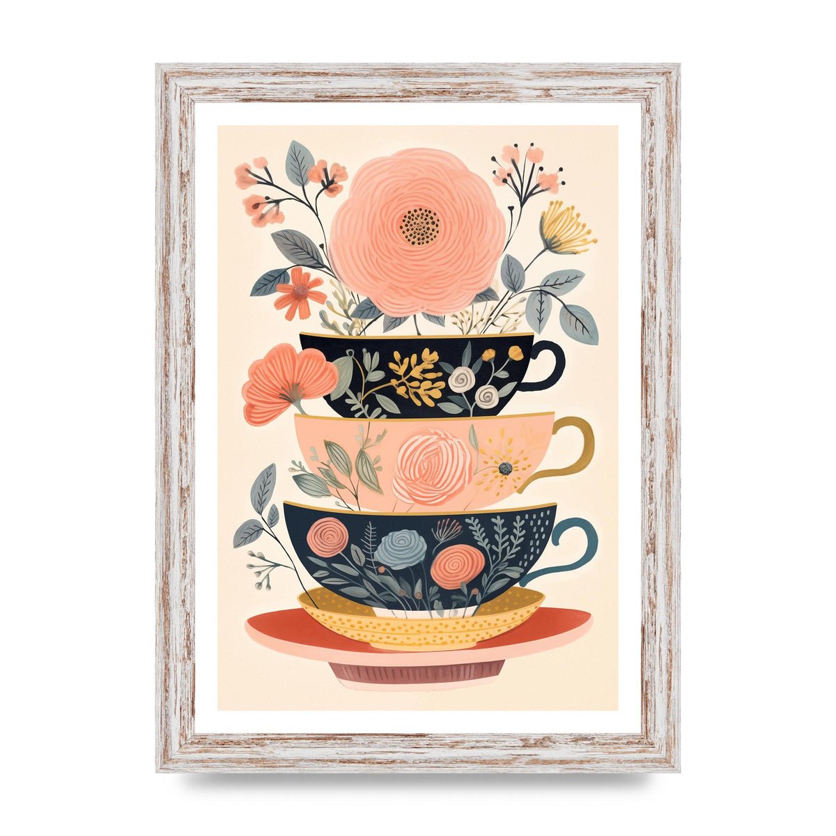 Elegance in Three Stacked Teacups
