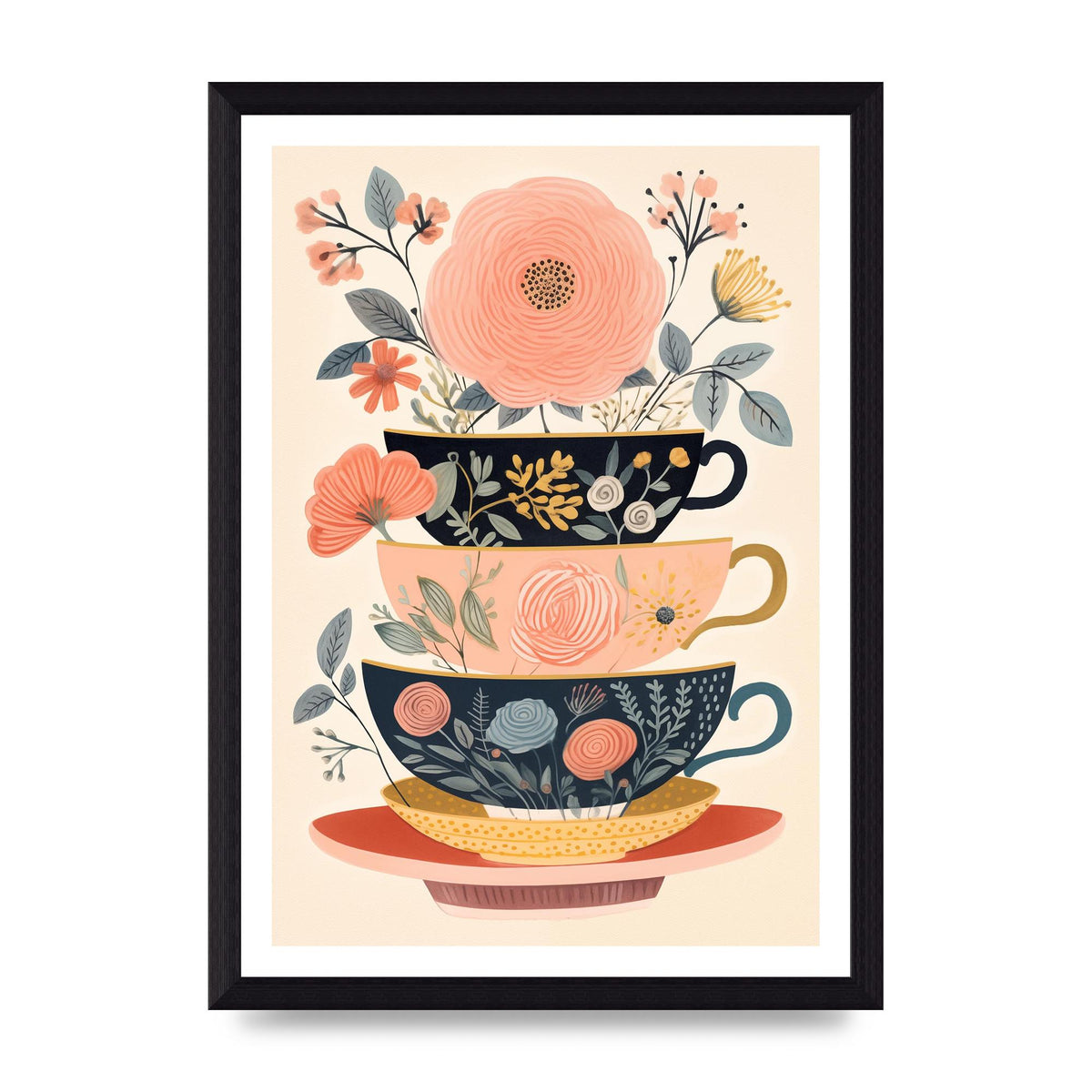 Elegance in Three Stacked Teacups
