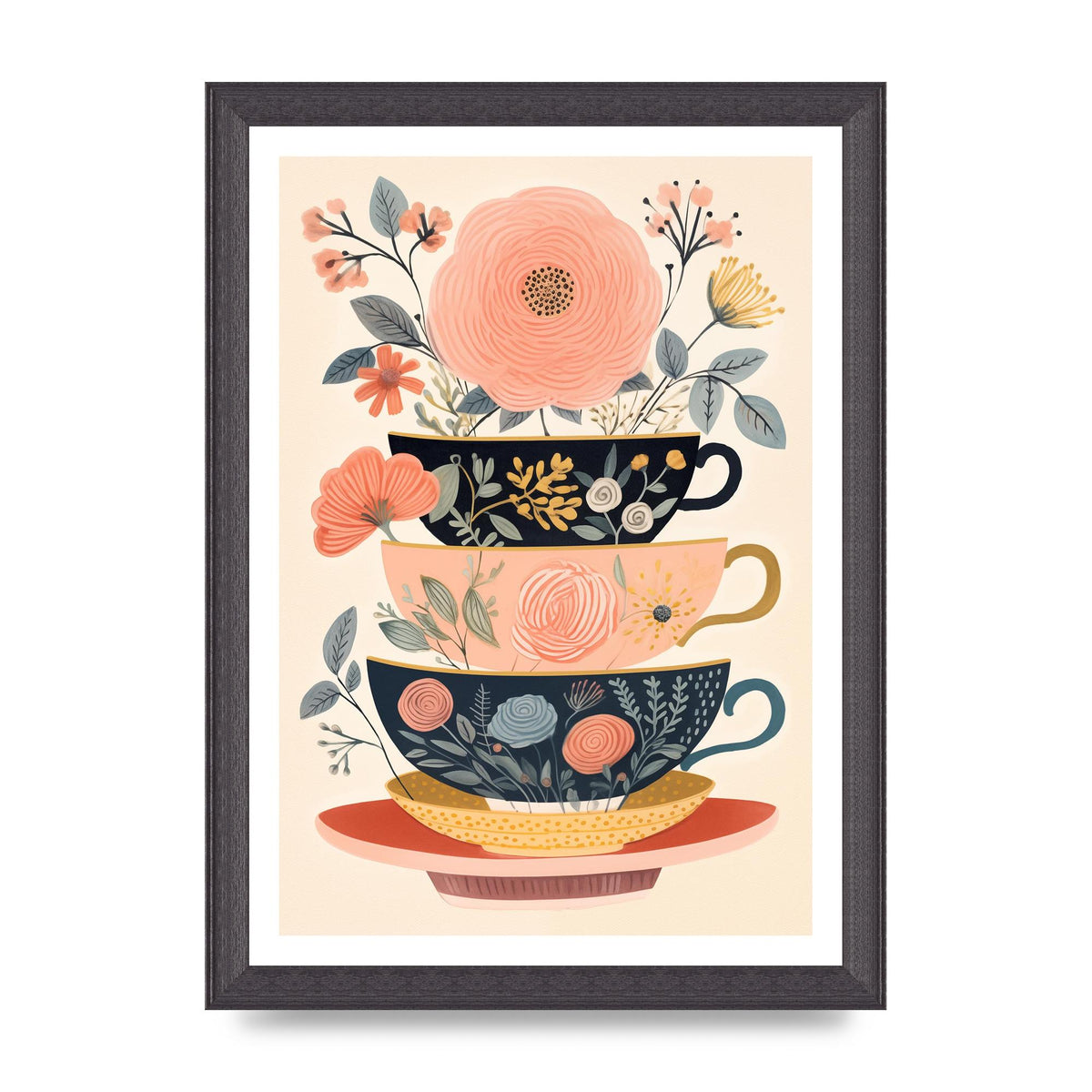 Elegance in Three Stacked Teacups