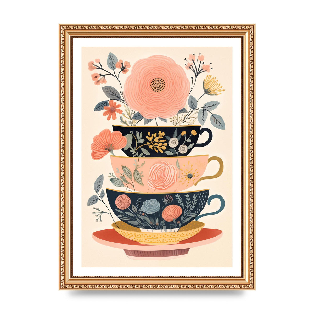 Elegance in Three Stacked Teacups