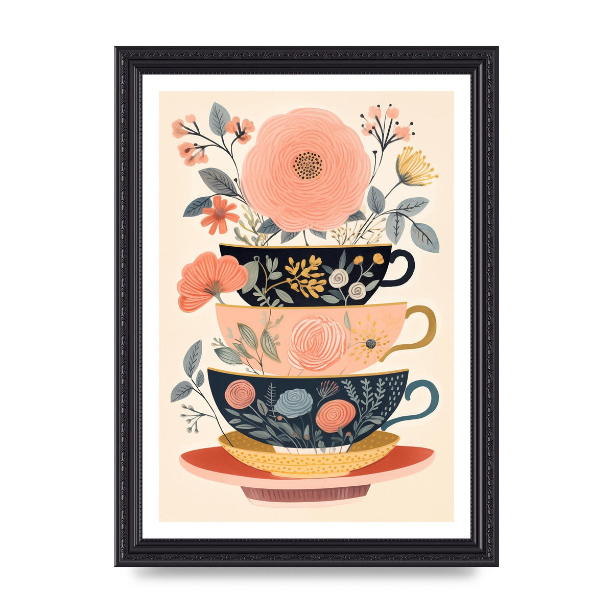 Elegance in Three Stacked Teacups