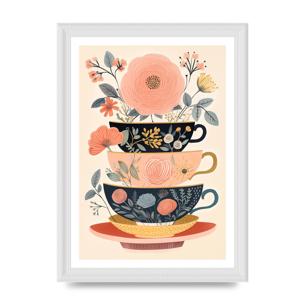 Elegance in Three Stacked Teacups