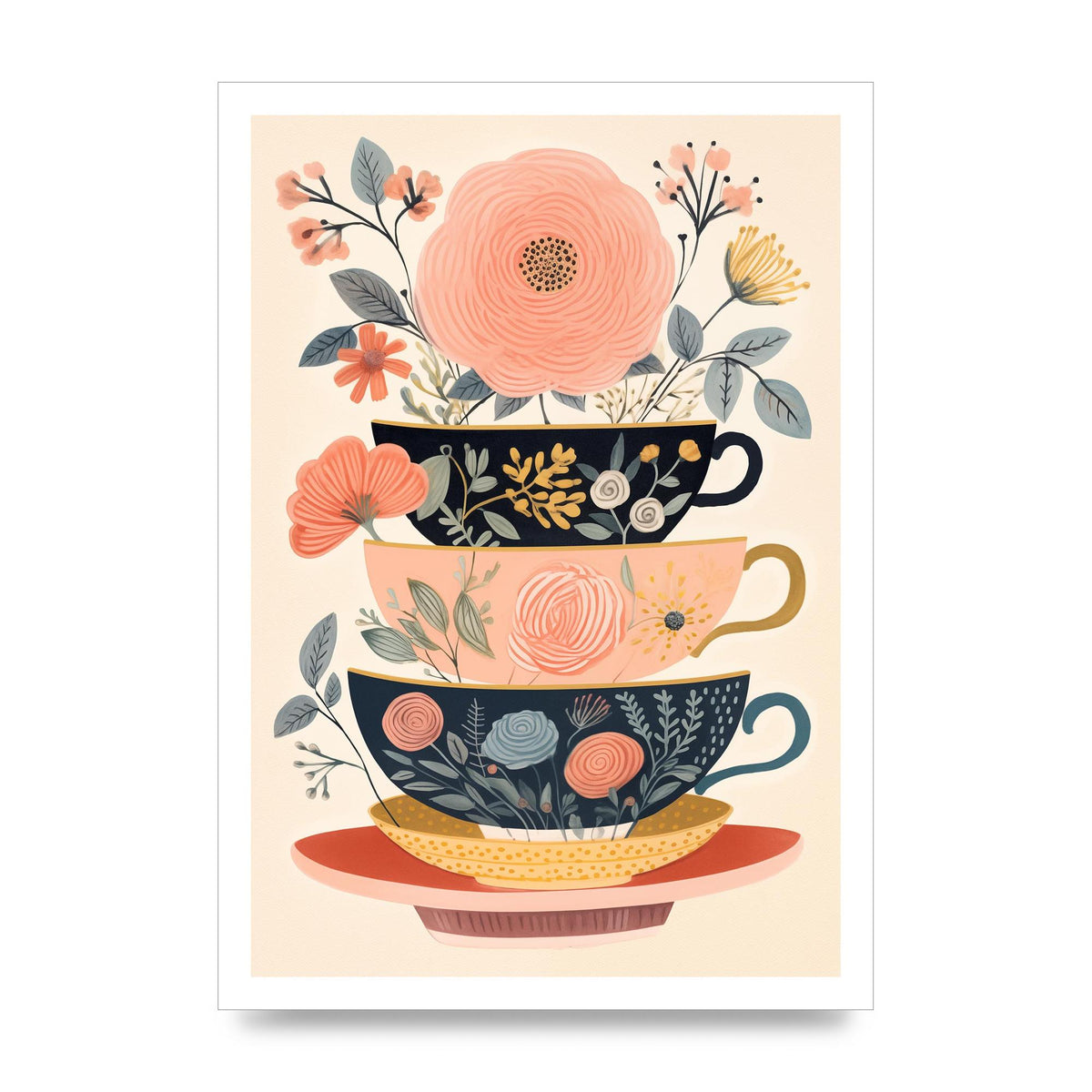 Elegance in Three Stacked Teacups