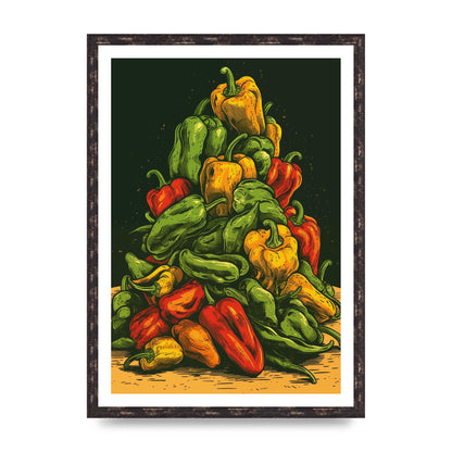 Colorful Risograph Pepper Pile
