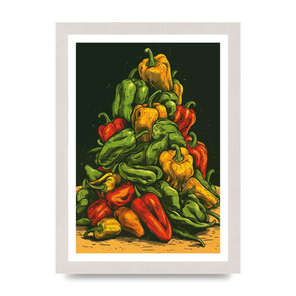 Colorful Risograph Pepper Pile