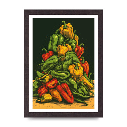 Colorful Risograph Pepper Pile