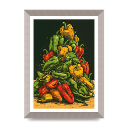 Colorful Risograph Pepper Pile
