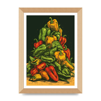 Colorful Risograph Pepper Pile