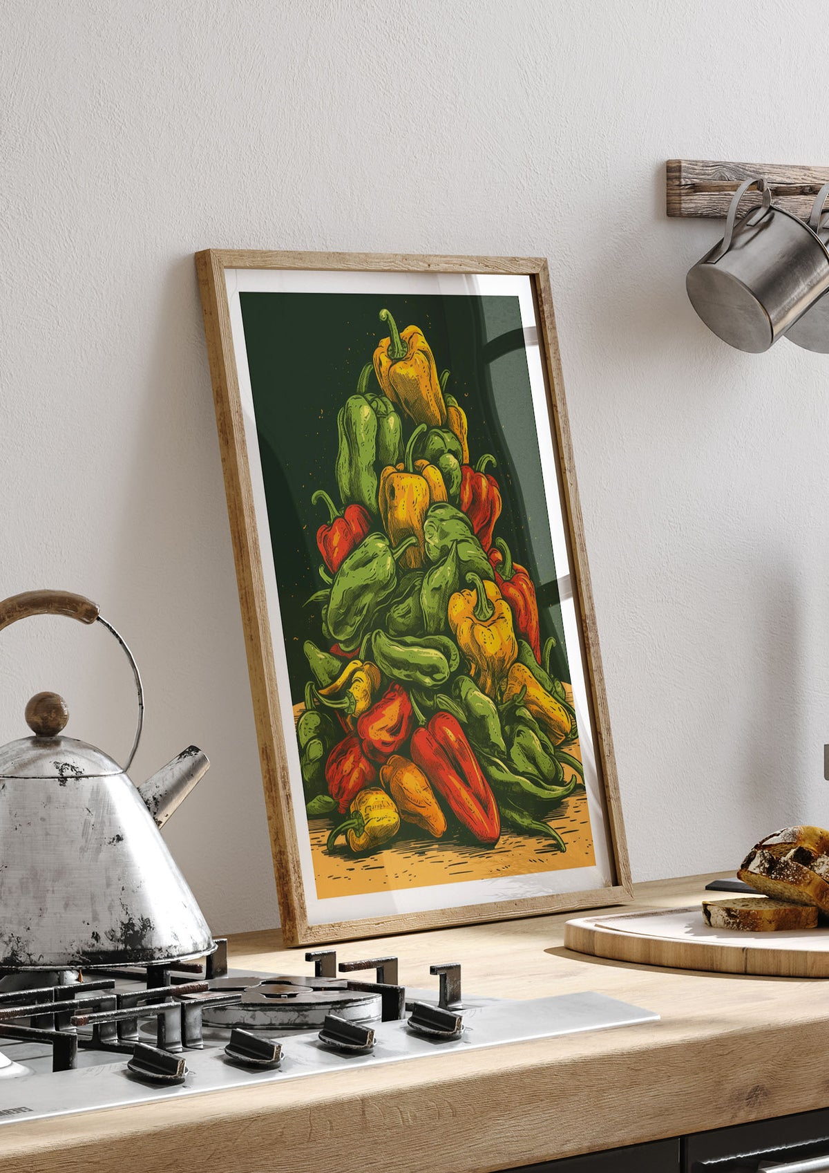 Colorful Risograph Pepper Pile
