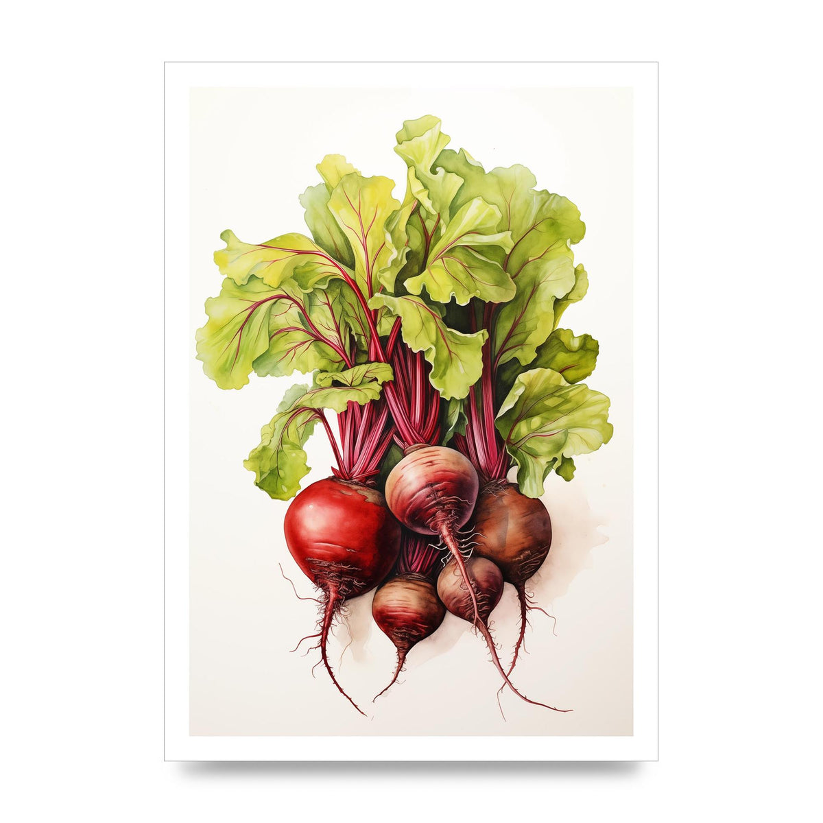 Deep Red Beet Cluster Risograph