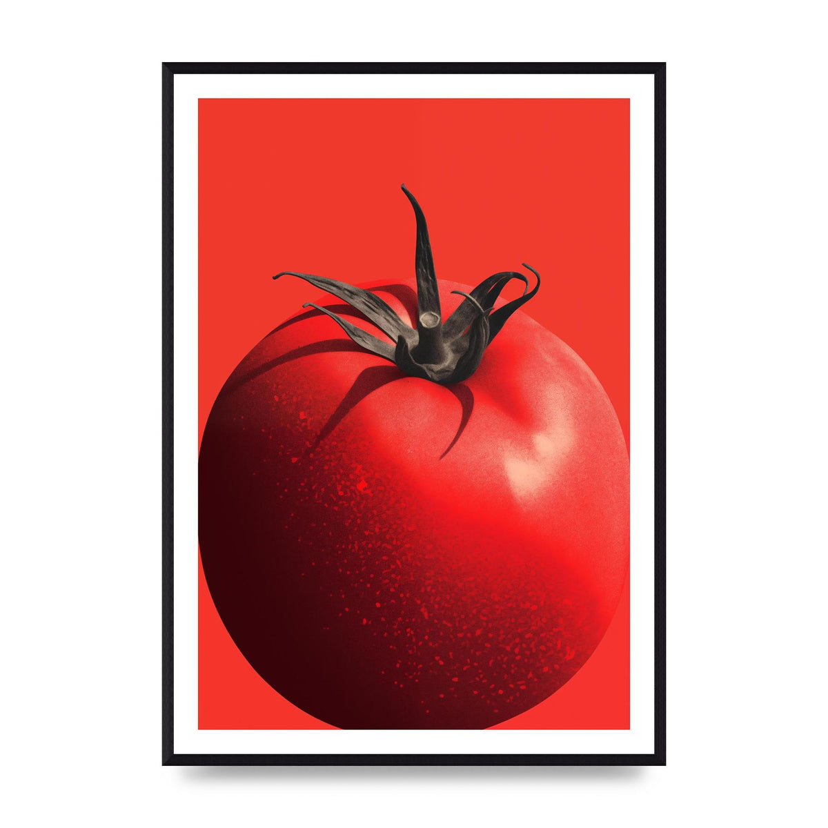 Juicy Textured Red Tomato Risograph