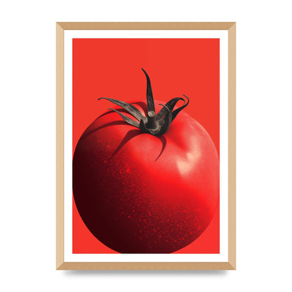 Juicy Textured Red Tomato Risograph