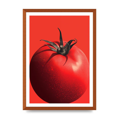 Juicy Textured Red Tomato Risograph